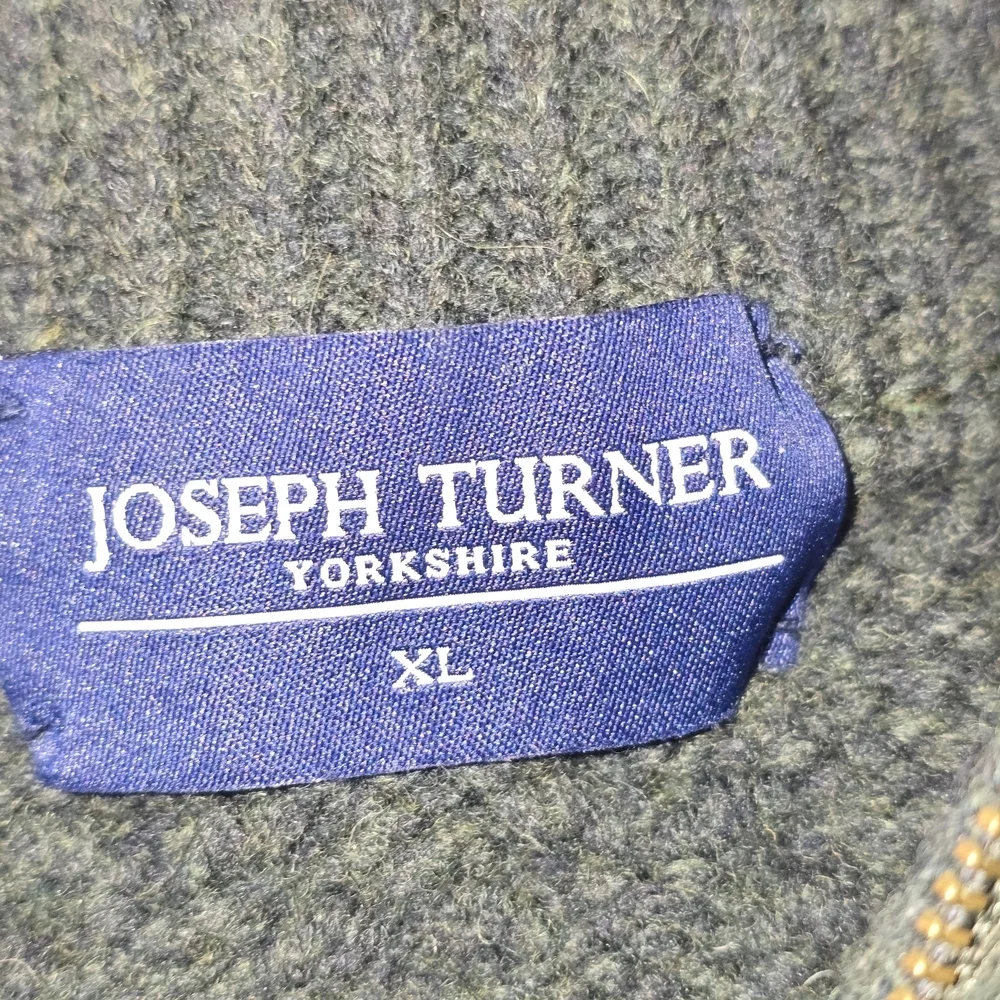 JOSEPH TURNER MENS 1/4 ZIP MOCK NECK FISHERMAN KNIT LAMBSWOOL GREEN SWEATER XL